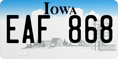 IA license plate EAF868