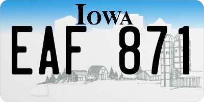 IA license plate EAF871