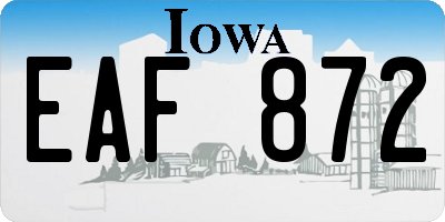 IA license plate EAF872