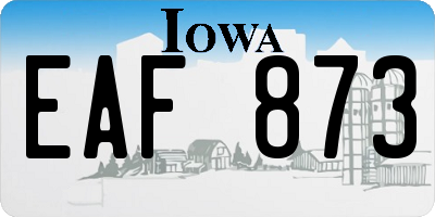 IA license plate EAF873