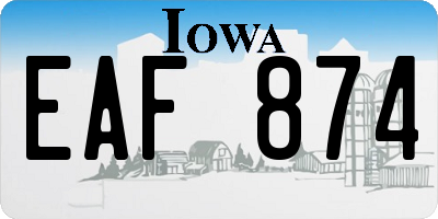 IA license plate EAF874