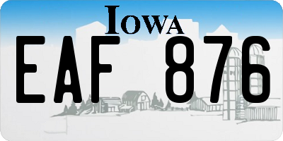 IA license plate EAF876