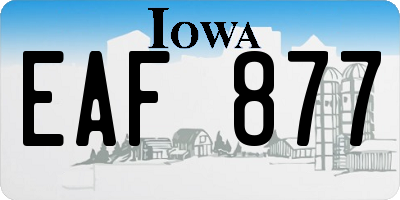 IA license plate EAF877