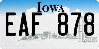 IA license plate EAF878