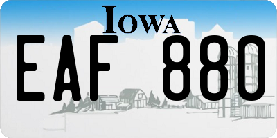 IA license plate EAF880