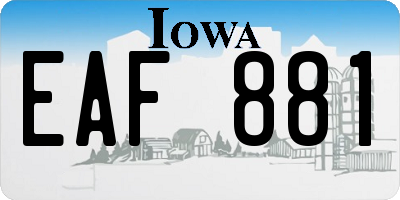 IA license plate EAF881