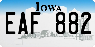 IA license plate EAF882