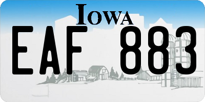 IA license plate EAF883