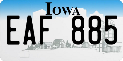 IA license plate EAF885