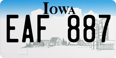 IA license plate EAF887