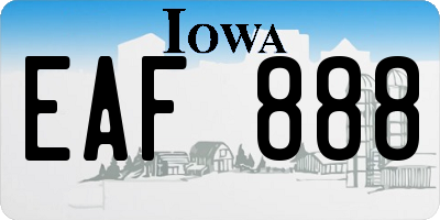 IA license plate EAF888