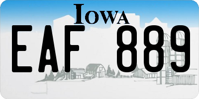 IA license plate EAF889