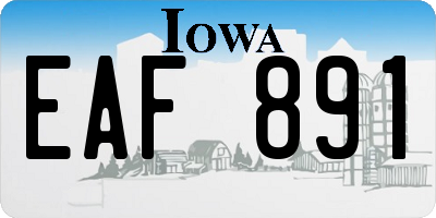 IA license plate EAF891