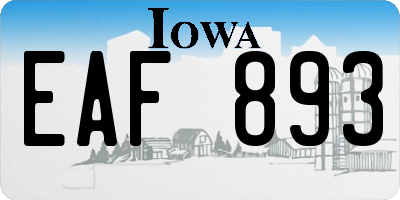 IA license plate EAF893