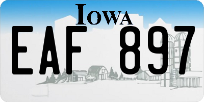 IA license plate EAF897