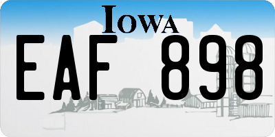 IA license plate EAF898