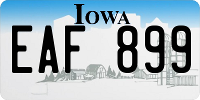 IA license plate EAF899