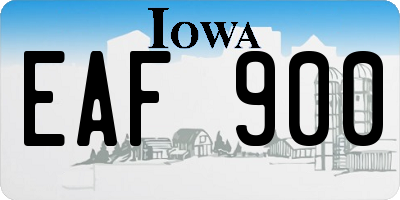 IA license plate EAF900