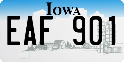 IA license plate EAF901