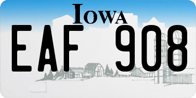 IA license plate EAF908