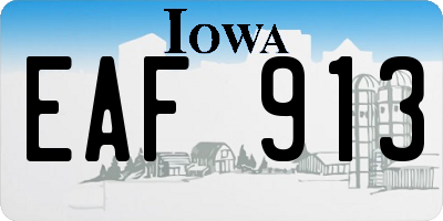 IA license plate EAF913