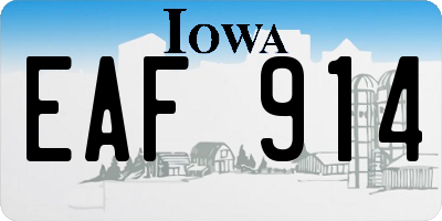 IA license plate EAF914