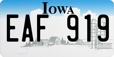 IA license plate EAF919