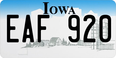 IA license plate EAF920