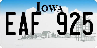 IA license plate EAF925