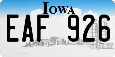 IA license plate EAF926