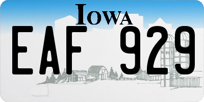 IA license plate EAF929