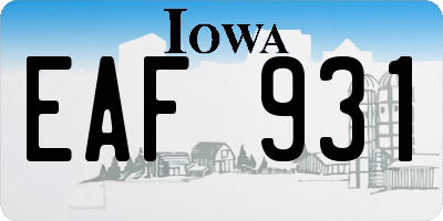 IA license plate EAF931