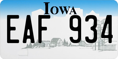 IA license plate EAF934