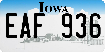 IA license plate EAF936