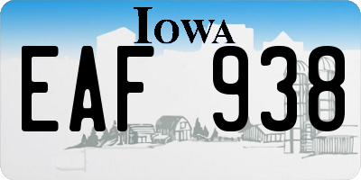 IA license plate EAF938