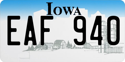 IA license plate EAF940