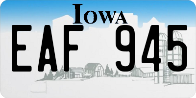 IA license plate EAF945