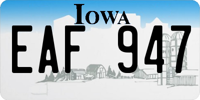 IA license plate EAF947