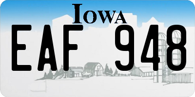 IA license plate EAF948