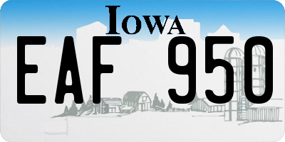 IA license plate EAF950