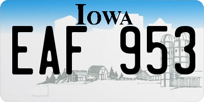 IA license plate EAF953