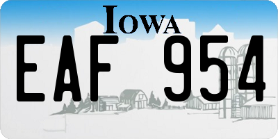 IA license plate EAF954