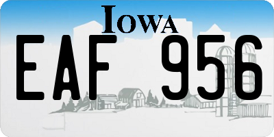 IA license plate EAF956