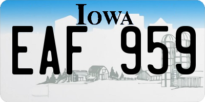 IA license plate EAF959