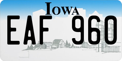 IA license plate EAF960