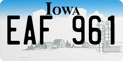 IA license plate EAF961