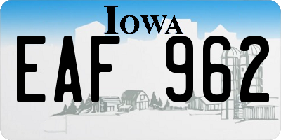 IA license plate EAF962