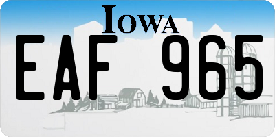 IA license plate EAF965