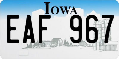 IA license plate EAF967
