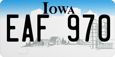 IA license plate EAF970
